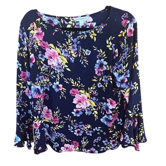 Counterparts Navy Floral Blouse - Picture 1 of 4